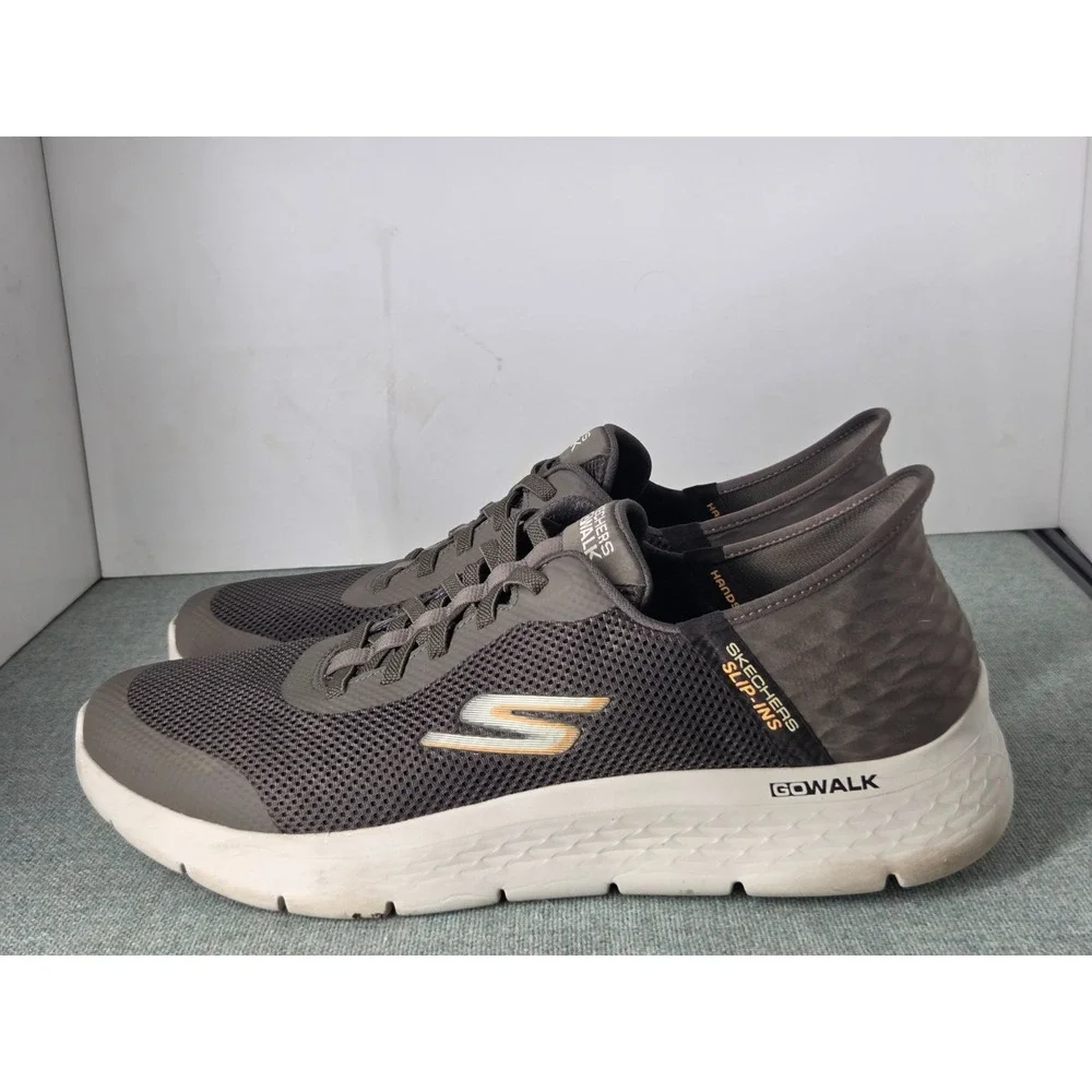 Skechers Slip-Ins GOwalk Flex Brown Comfort Shoes 216324 Mens 14